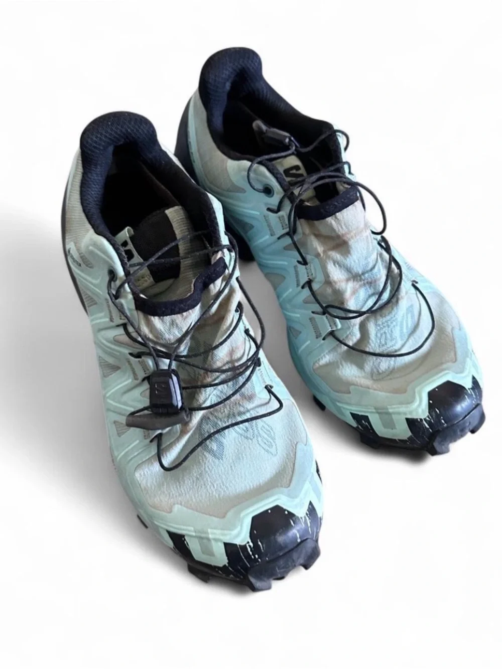Salomon Women's Mint Green and Black Trail Runners with Quicklace